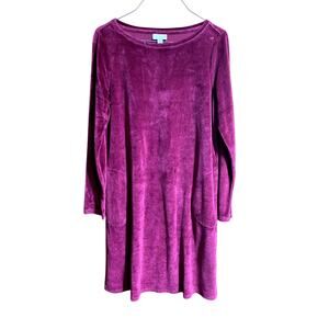 Pure J. Jill Women's Dress XS Magenta Pima Cotton Modal Blend Long Sleeve